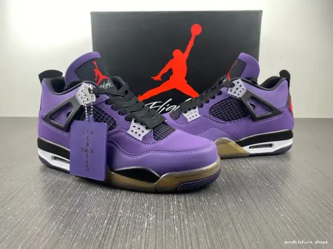 Scott LN4 (Friends and Jordan 4 766296 Retro Family) Purple Travis 0506